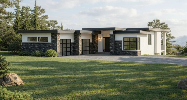 1-2-681 house plan – front rendering