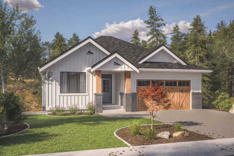 1-2-690A house plan – front rendering
