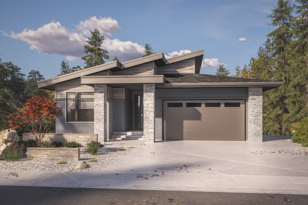 Modern Sloped Lot Rancher with Walkout Basement Design
