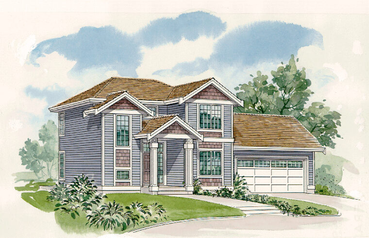 7-3-822 house plan – front rendering