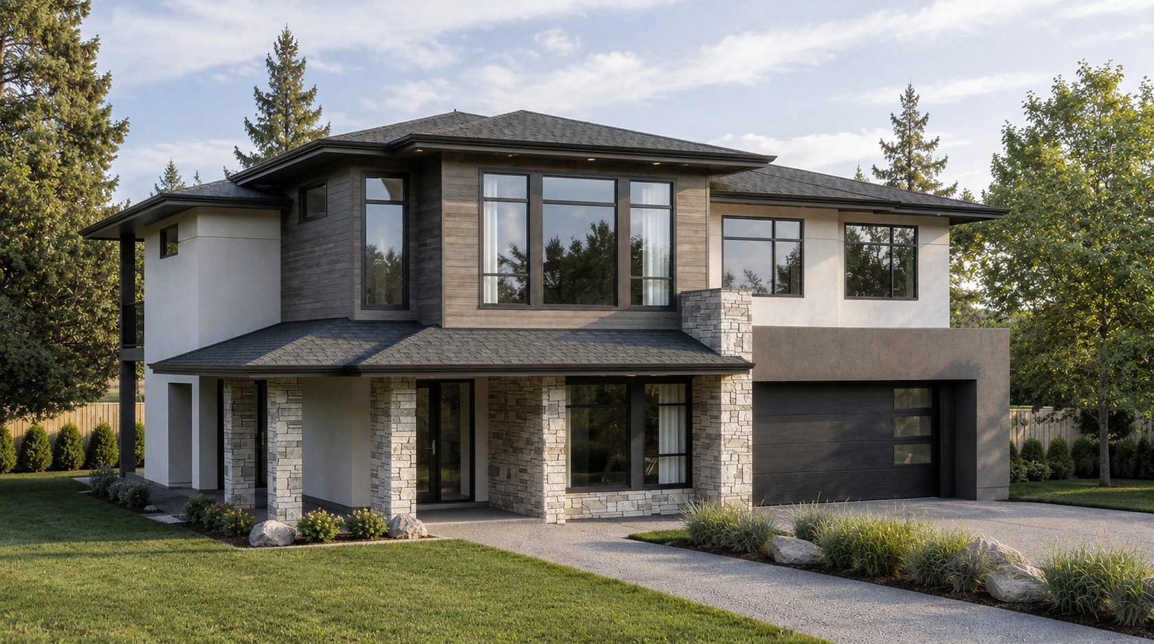 raised bungalow single family house design in bc