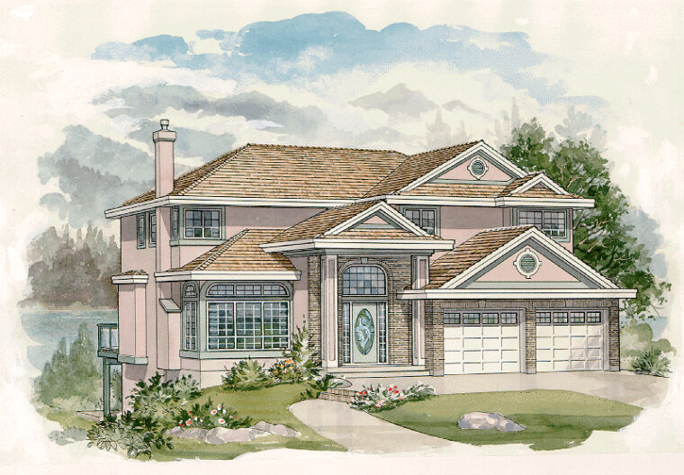 7-4-814 house plan – front rendering