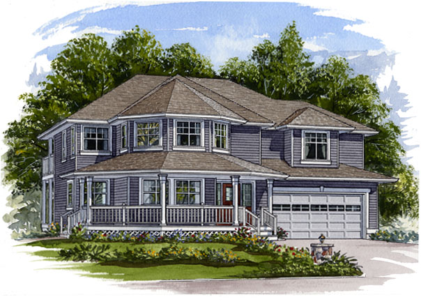 2-3-715 house plan – front rendering