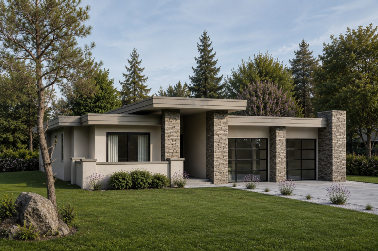Modern 3 Bedroom Bungalow House Plan in bc