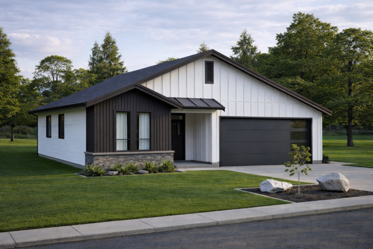 5-3-697B house plan – front rendering