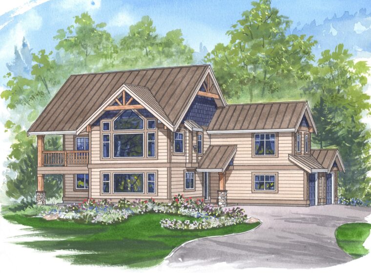 10-2-225 house plan – front rendering