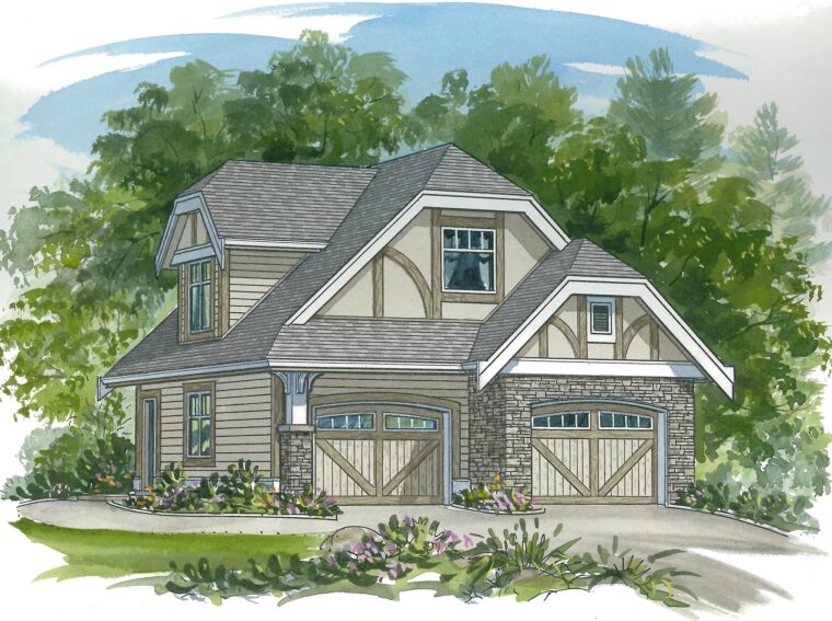 14-0-269 house plan – front rendering