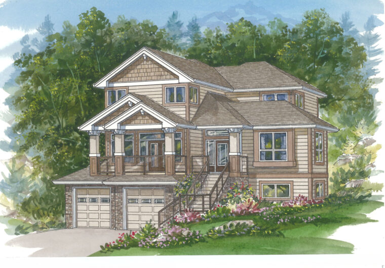 7-3-997 house plan – front rendering