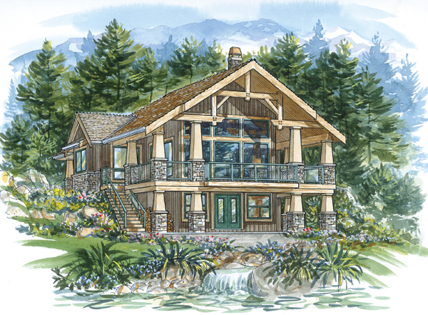 10-2-216 house plan – front rendering