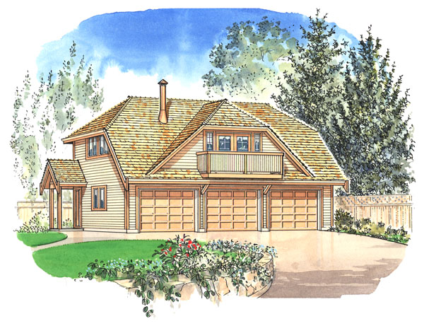 14-2-229 house plan – front rendering