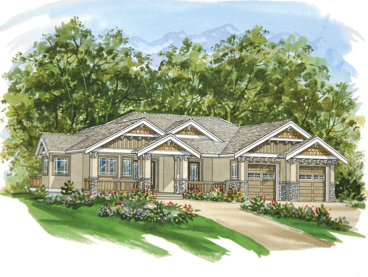 5-3-679 house plan – front rendering